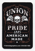 Union Pride, 100% American Made Hardhat Sticker S-101