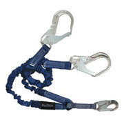 Falltech 4½' to 6' ElasTech® Energy Absorbing Lanyard, Double-leg with Aluminum Rebar Hooks
