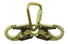 FallTech Part #8457  Dual-gate hook attaches to User's Hip D-rings for Work Positioning applications. Integral captive-pin carabiner connects to User-supplied positioning hook. 8½" width inside hooks and 4" length with carabiner from center eye. Plated Alloy Steel Hook and Carabiner with 5,000 lbs Min Tensile Strength. 3,600 lbs Gate Strength on both hook and Carabiner gates. Meets ANSI Z359.12-2009 OSHA 1926.502.