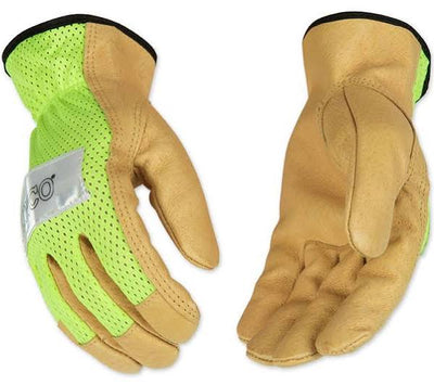 Kinco Gloves with Mesh Back Lime #908- Clearance