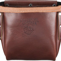 Occidental Leather Part #9920      Pro Leather™ construction bolt bag with bull-pin loop on each side.     Tunnel loop on back accepts up to 3" work belt.     Pockets & Tool Holders: 3     Weight: 1.3 lbs.     Main Bag: 9" x 8.5"