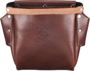Occidental Leather Part #9920      Pro Leather™ construction bolt bag with bull-pin loop on each side.     Tunnel loop on back accepts up to 3" work belt.     Pockets & Tool Holders: 3     Weight: 1.3 lbs.     Main Bag: 9" x 8.5"