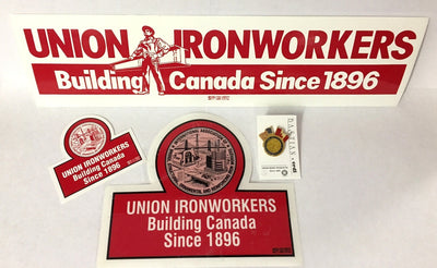 Ironworkers Building Canada Sticker and Lapel Pin Gift Set