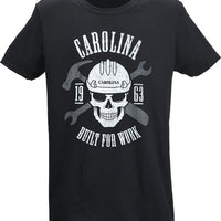 Carolina Skull Built for Work Black T-Shirt #AC201 - Ironworkergear