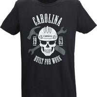 Carolina Skull Built for Work Black T-Shirt #AC201