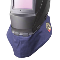  A BETTER BIB The lightweight double-layer FR cotton helmet bib features wrap-around coverage that blocks more sparks, heat, and UV rays. The extended front provides extra protection and reduces annoying chest glare.