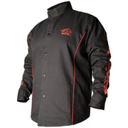 Black Stallion BX9C BSX® Contoured FR Cotton Welding Jacket, Black with Red Flames