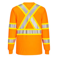 Portwest Hi-Vis X Back Contrast Tape T-Shirt L/S - CA111 - Ironworkergear