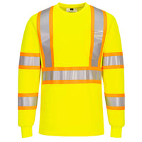 Portwest Hi-Vis X Back Contrast Tape T-Shirt L/S - CA111 - Ironworkergear