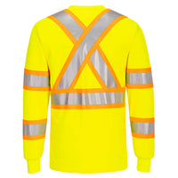 Portwest Hi-Vis X Back Contrast Tape T-Shirt L/S - CA111 - Ironworkergear