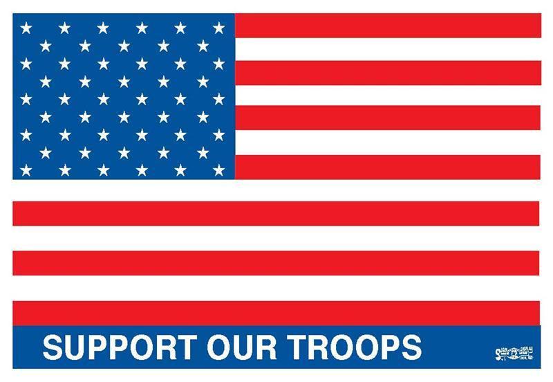 Support Our Troops Hard Hat Sticker #FF23