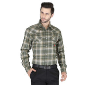 Forge Fr Men's Sage Green Plaid Long Sleeve Shirt - MFRPLDS231 - Ironworkergear