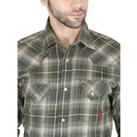 Forge Fr Men's Sage Green Plaid Long Sleeve Shirt - MFRPLDS231 - Ironworkergear