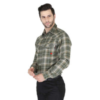 Forge Fr Men's Sage Green Plaid Long Sleeve Shirt - MFRPLDS231 - Ironworkergear