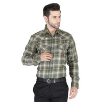 Forge Fr Men's Sage Green Plaid Long Sleeve Shirt - MFRPLDS231 - Ironworkergear