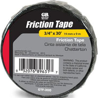 Gardner Bender Part #GTF-300  Black tape with Matte finish Use over electrical Splices, wrapping grips or sporting goods Matted finish provides the best gripping surface available 30 ft. Long per roll