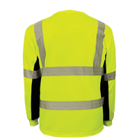 FrogWear® HV Premium Athletic High-Visibility Long-Sleeved Shirt with Breathable Black Mesh - GLO-225LS - Ironworkergear