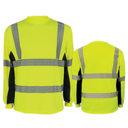 FrogWear® HV Premium Athletic High-Visibility Long-Sleeved Shirt with Breathable Black Mesh - GLO-225LS - Ironworkergear
