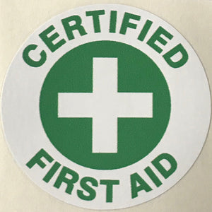 Certifieid First Aid with Cross Hard Hat Marker