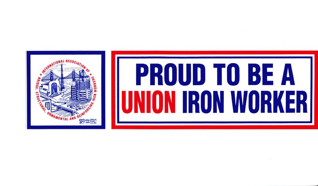 'Proud to be Union Ironworker' Hard Hat Sticker #M16