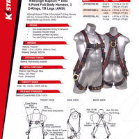 KStrong® Kapture™ Elite 5-Point Full Body Harness, 3 D-Rings, TB Legs (ANSI)