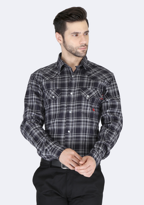 Forge Fr Men's Black Plaid Long Sleeve Shirt - MFRPLDS232 - Ironworkergear