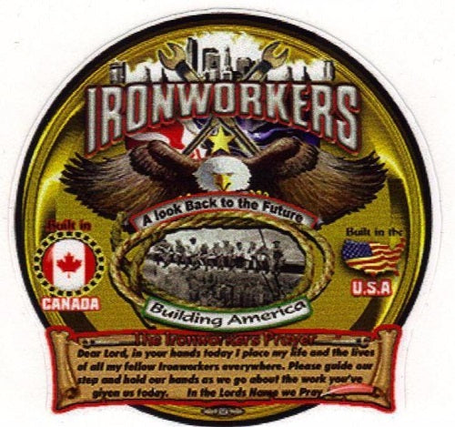 Ironworker Prayer Large Truck Window Decal-See Through Decal