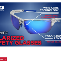 MCR Dominator™ DM3 Series Safety Glasses with Polarized Blue Mirror Lenses - Ironworkergear