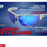 MCR Dominator™ DM3 Series Safety Glasses with Polarized Blue Mirror Lenses