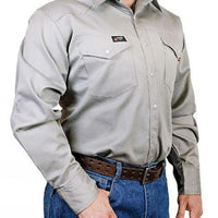 Forge FR Snap Front Grey Work Shirt - Ironworkergear