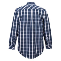Portwest UFR97 Bizflame 88/12 FR Navy Plaid Shirt - Ironworkergear