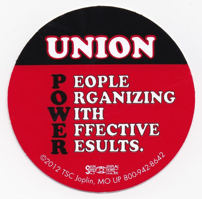 'Union Power' Hard Hat Sticker #T83