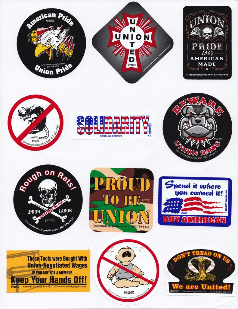 Union HardHat Sticker Mix 2 - Variety Pack | Ironworkergear