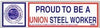 Proud to be a Union Steelworker Hardhat Sticker