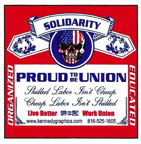 "Solidarity, Proud to be Union" Hard Hat Sticker #S113