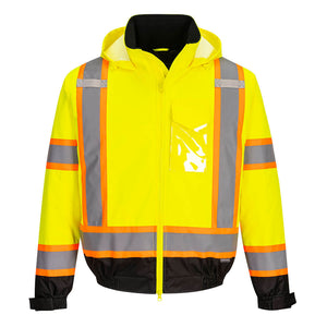 Portwest Hi-Vis X Back Contrast Tape Winter Bomber Jacket - Ironworkergear