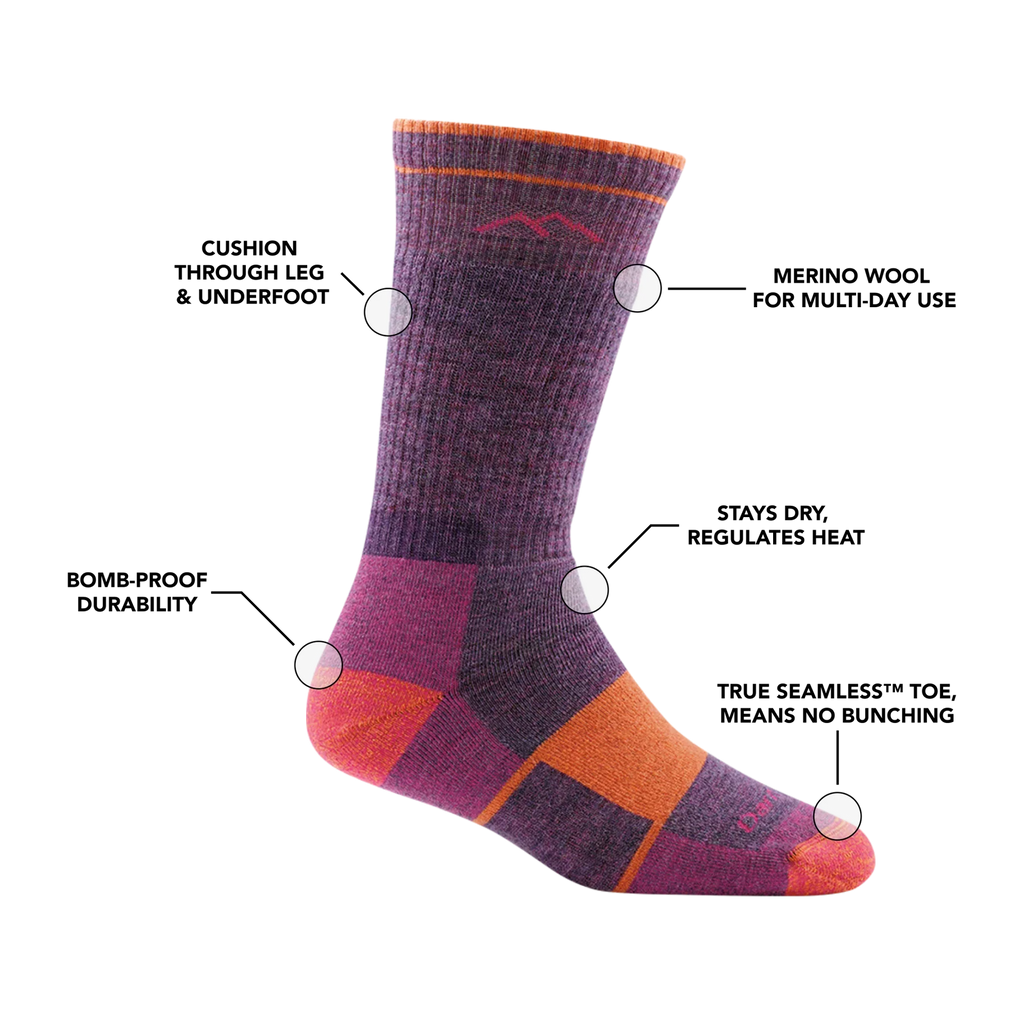 Darn Tough Women's Boot Full Cushion Midweight Hiking Sock