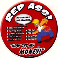 Homer has the red ass sticker