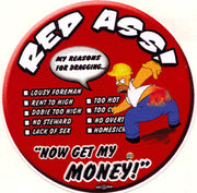 Homer has the red ass sticker