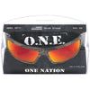 ERB One Nation Live Free Camo Revo Red Safety Glasses #18043 - Ironworkergear