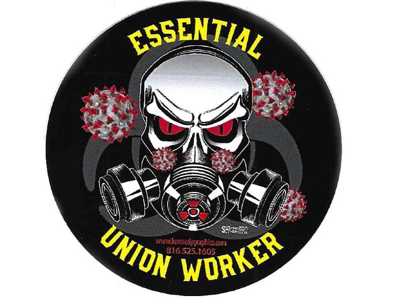 Essential Union Worker Hard Hat Sticker