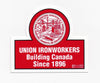 Union Ironworkers Building Canada Hard Hat Sticker