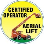 Certified Operator Aerial Lift Hard Hat Marker