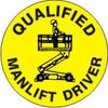 Qualified Manlift Driver Hard Hat Sticker - Ironworkergear