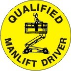 Qualified Manlift Driver Hard Hat Sticker - Ironworkergear