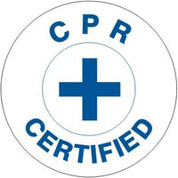 CPR Certified with Cross Hard Hat Marker