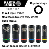 Klein 2-in-1 Impact Socket Set (6-Piece) #66010 - Ironworkergear