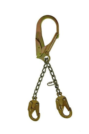 Elk River Part #:  #13420 - 3.6M Gate.  Chain. Legs: Two. Connectors: Zrebar Hook, Zsnap hookhooks on each leg. Adjuster. #13425 - Swivel Hook - 3.6M Gate.  Chain. Legs: Two. Connectors: Swivel Zrebar Hook, Zsnap hookhooks on each leg Adjuster, Swivel. Man-rated to 310 lbs total weight. 