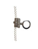 Elk River Part #19260  5/8" or 3/4" Trailing Rope Grab. Connectors: 2" ring. Anti-Inversion, Dual Size. Designed for use with 5/8” or 3/4” 3-strand synthetic rope. Anti Inversion gravity device built-in to alert up-side down installation. ANSI A10.32-2004; ANSI Z359.1-2007