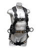 3 D-Rings Aluminum QC buckle on Chest Tongue buckle on leg straps Breathable padding Shoulder strap adjusters X-Large